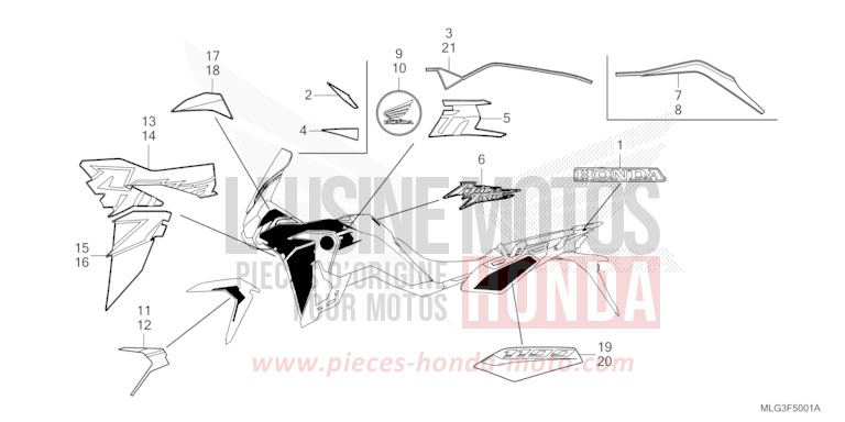 MARKE/STREIFEN (2) von Africa Twin DCT PEARL GLARE WHITE (NHB53H) von 2022